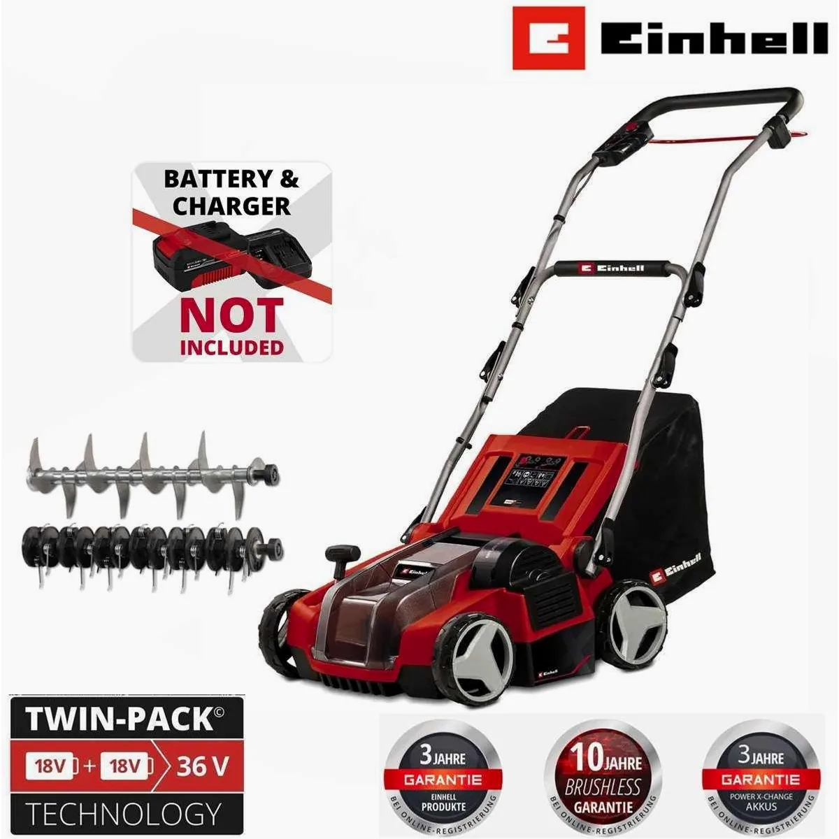 Einhell GE-SA 36/35 Li-Solo, 3in1 Kombi-Gerät, bürstenloser Motor — kabellose Rasenpflege 2
