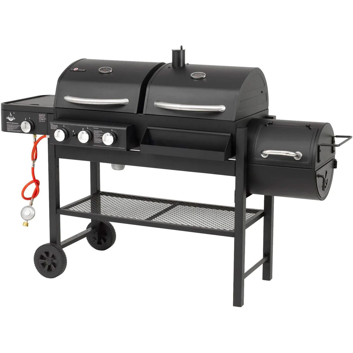 El Fuego Gasgrill Sierra, vielseitige Gas- und Holzkohlekombination, große Grillfläche 2