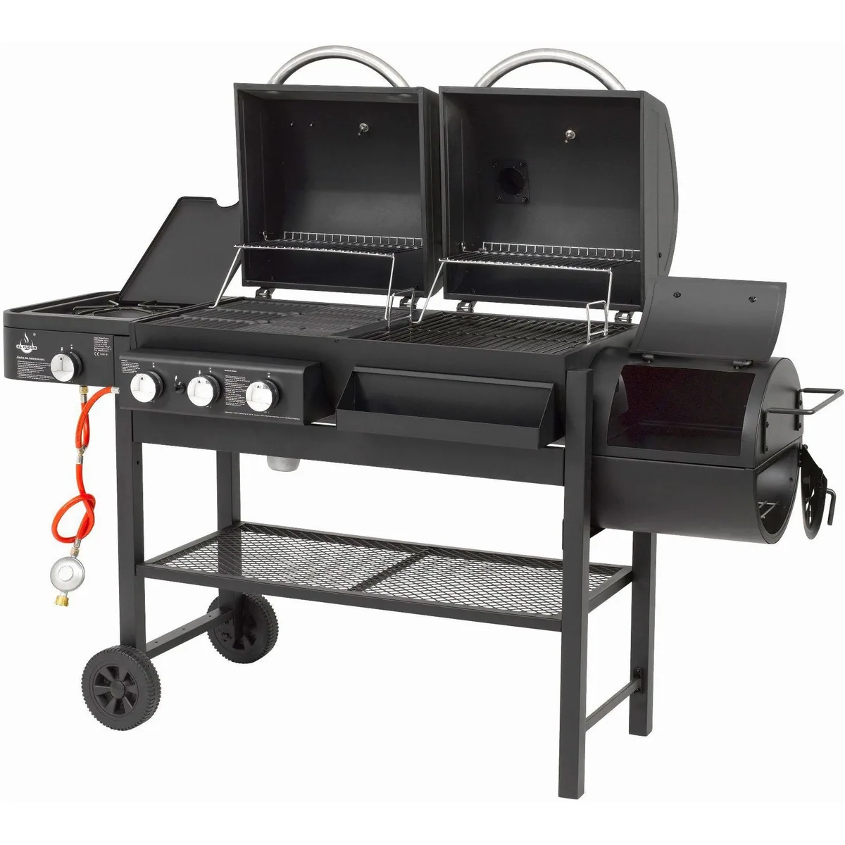 El Fuego Gasgrill Sierra, vielseitige Gas- und Holzkohlekombination, große Grillfläche 3