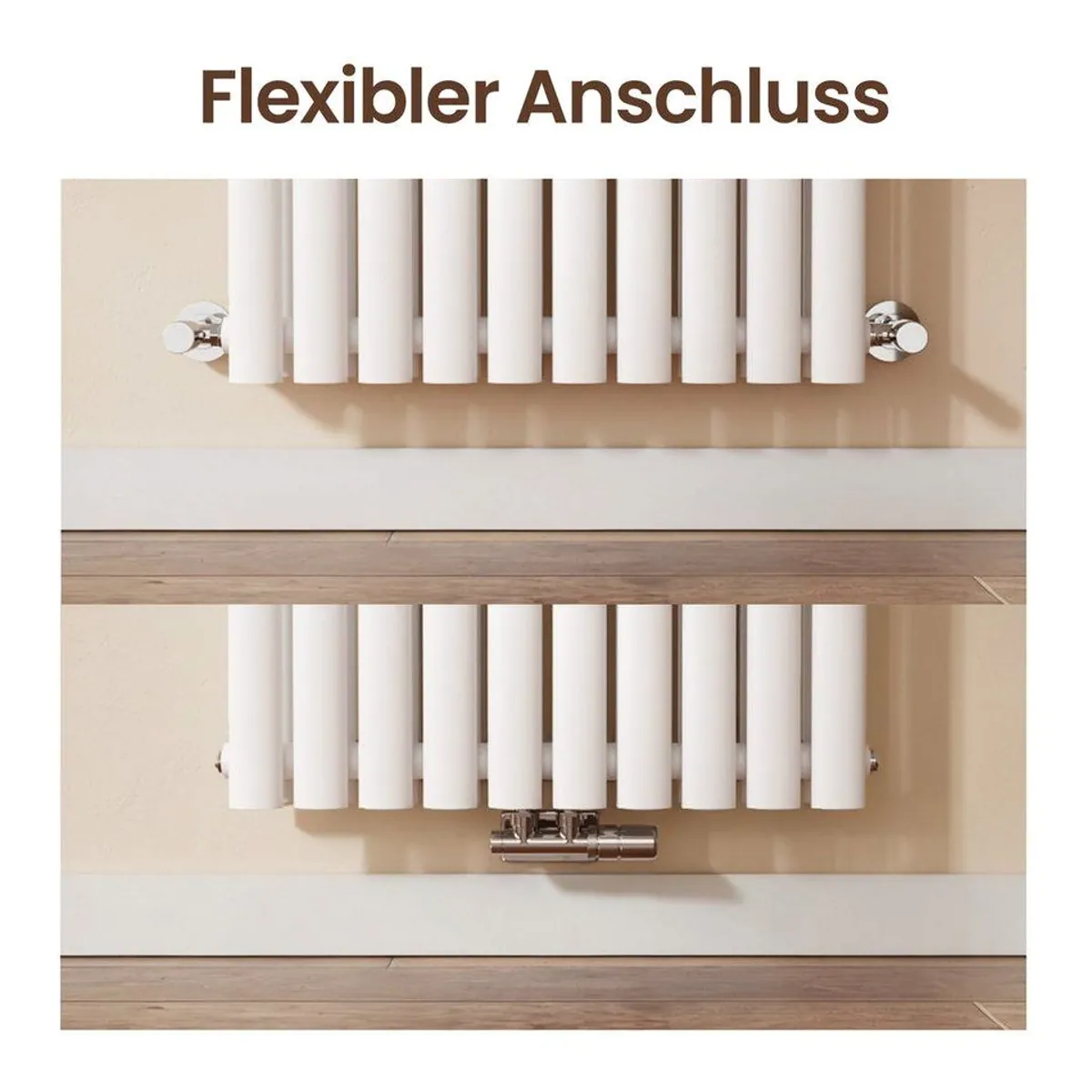 EMKE Heizkörper Doppellagig, ovales Rohr, 2175W für 20qm Raum — Hochleistung, Mittelanschluss, elegantes Design 5