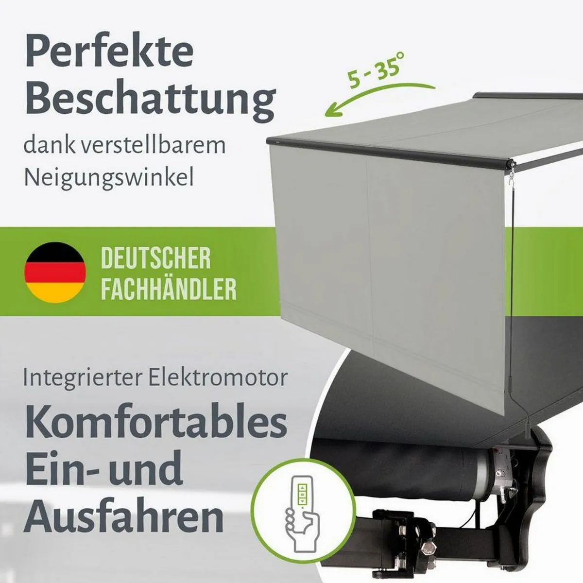 empasa Halbkassettenmarkise EXPERT, elektrische Steuerung, wasserabweisender Stoff 5