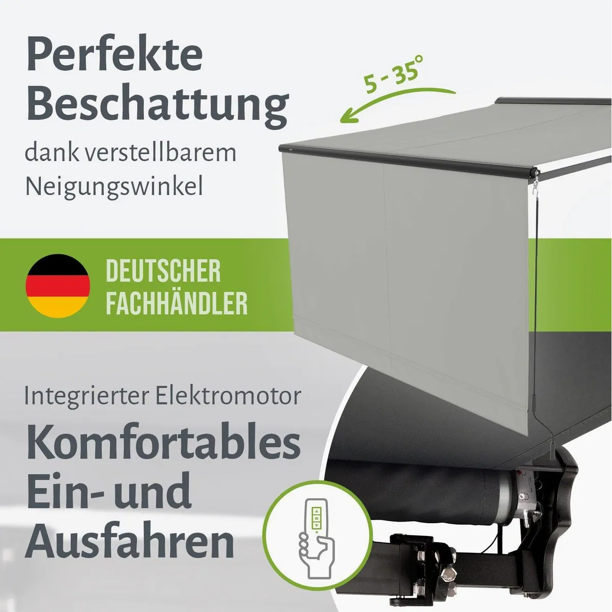 empasa Halbkassettenmarkise EXPERT, elektrische Steuerung, wasserabweisender Stoff 5