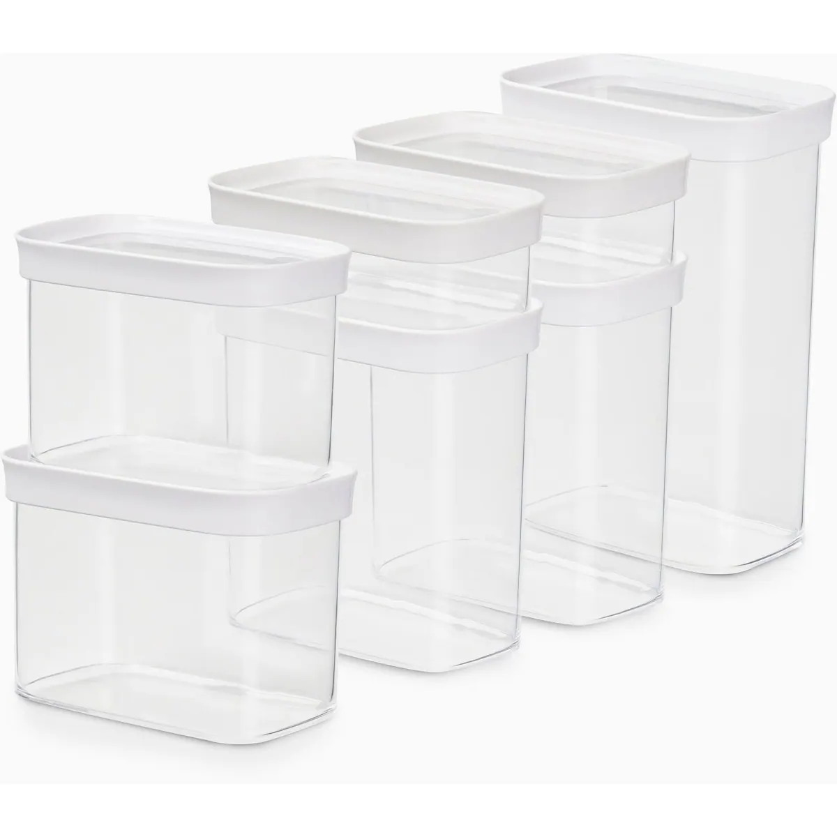 Emsa Optima Vorratsdose Set, 7-tlg., hygienisch, platzsparend, stapelbar
