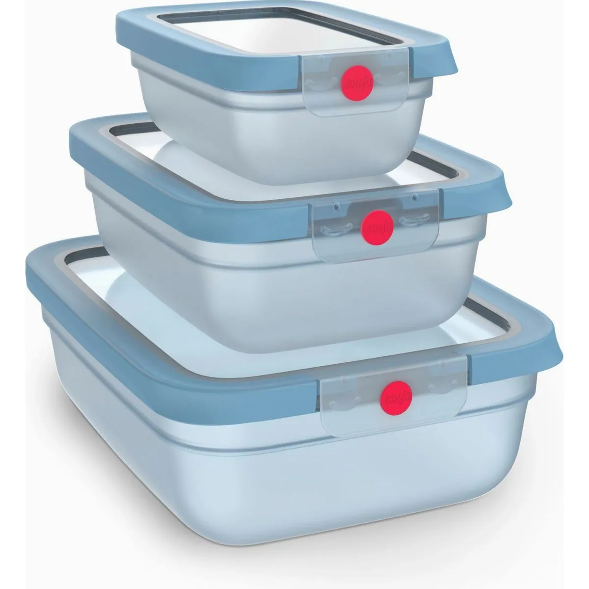 Emsa oneClick Frischhaltedosen Set, 3-teilig, 100% dicht, einfaches Öffnen & Schließen