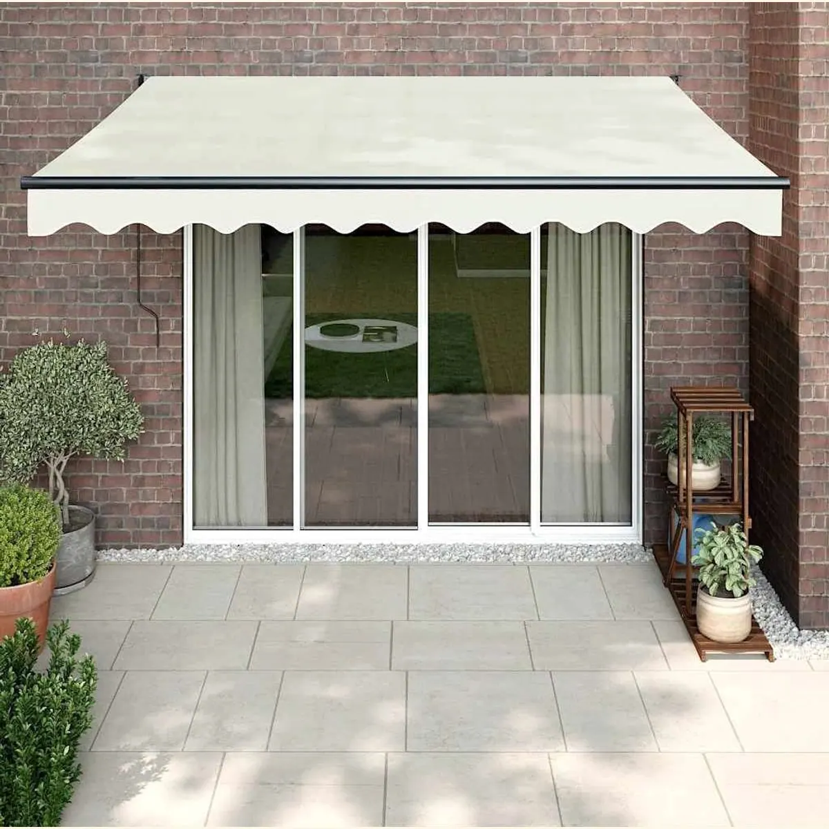 furnicato Elektrische Terrassenmarkise, UV-beständig, Aluminiumrahmen, Fernbedienung & Handkurbel