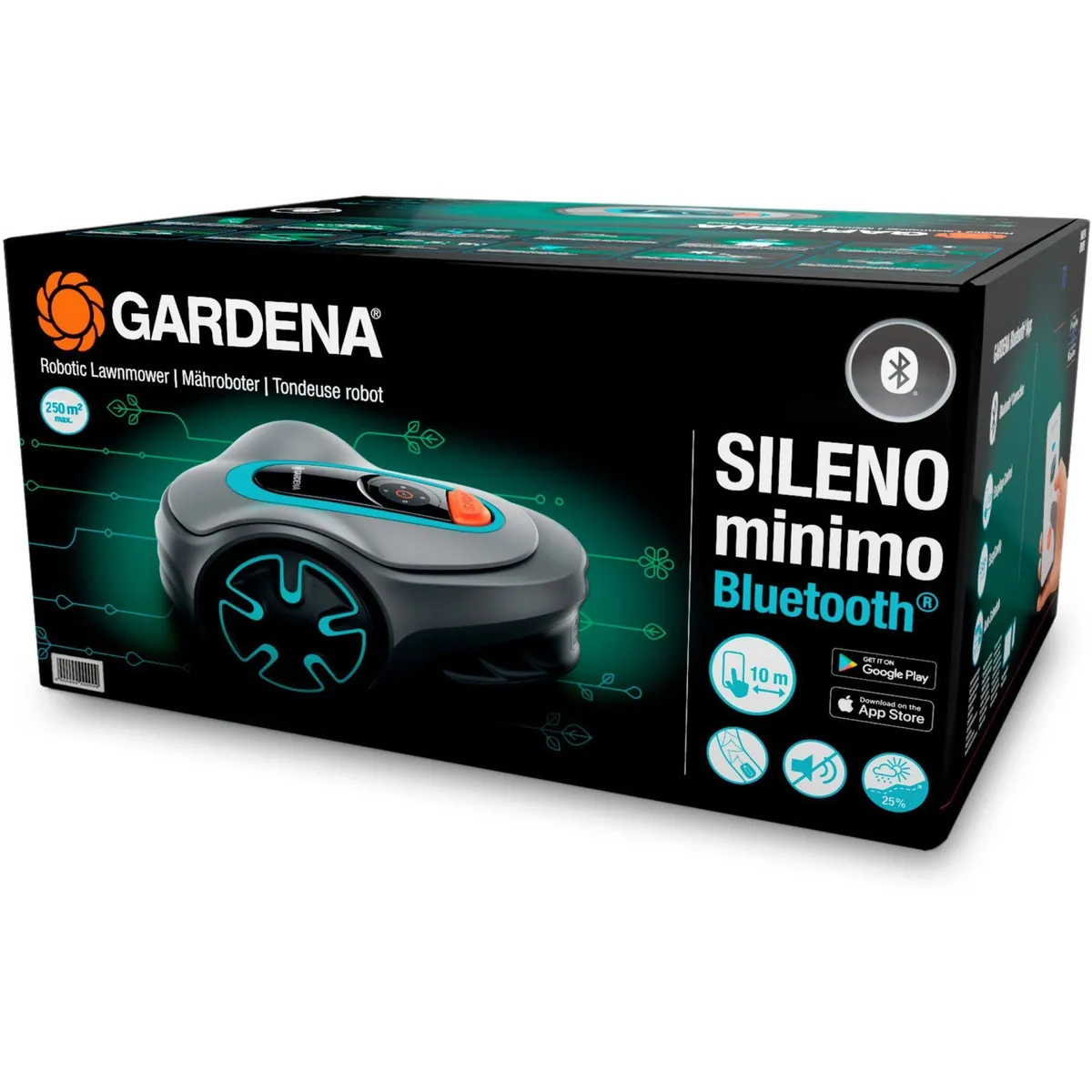 GARDENA Mähroboter SILENO minimo, für Flächen bis 250m², Bluetooth-Steuerung 5