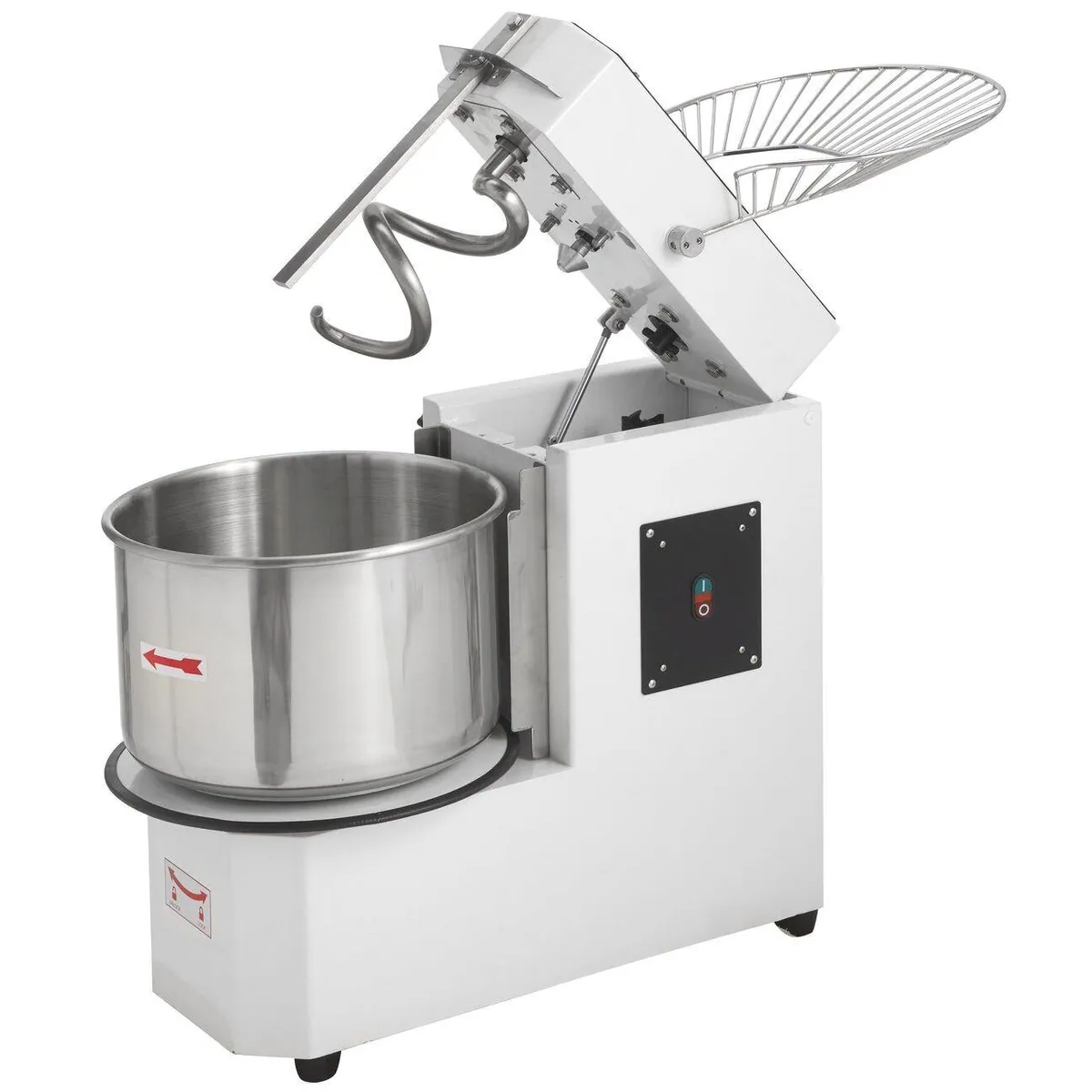 GastroHero Küchenmaschine Spiralteigknetmaschine, 30 l Kessel, Edelstahl, variabler Kopf