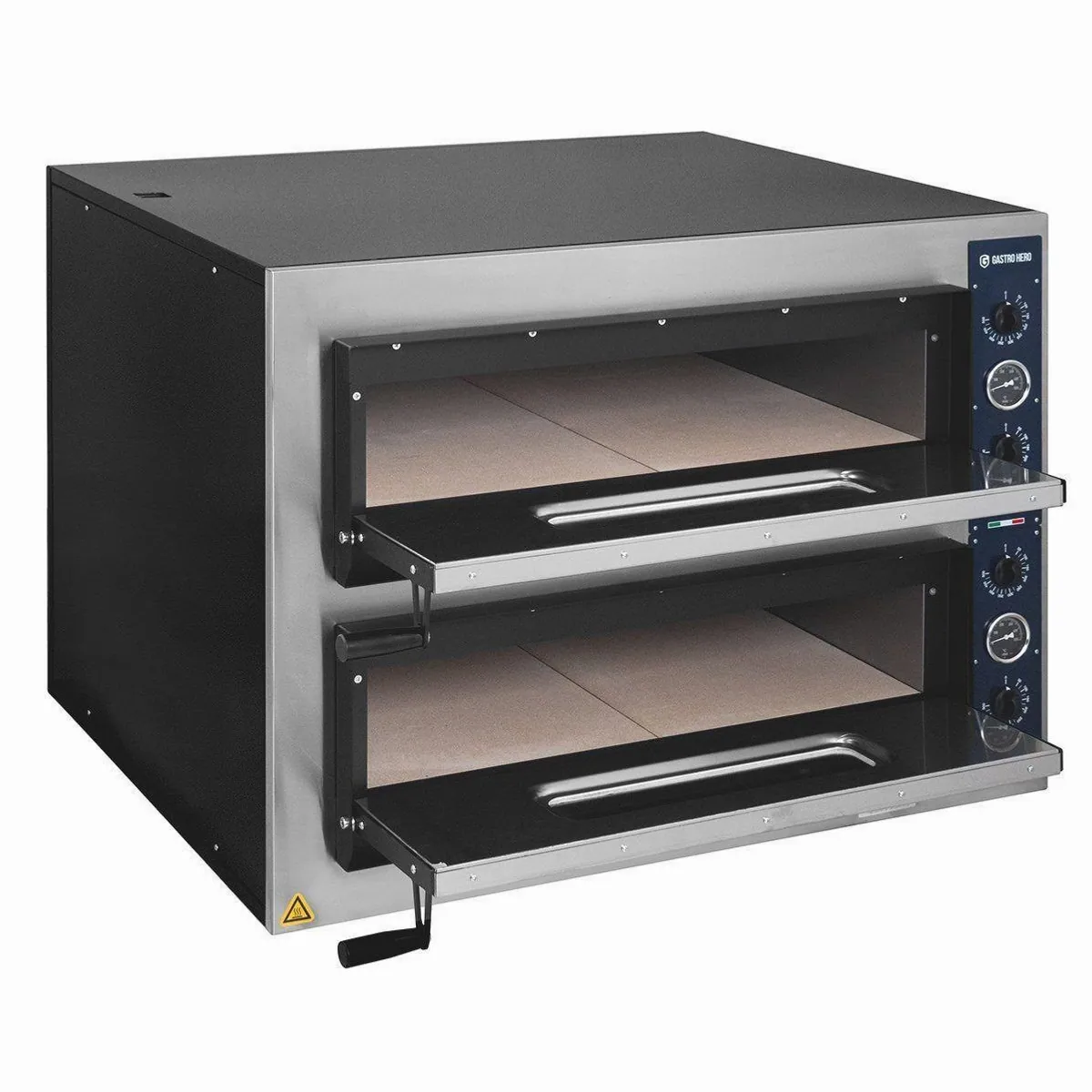 GastroHero Pizzaofen PROFI, 2 Backkammern, 500°C – für 8 Pizzen gleichzeitig 4