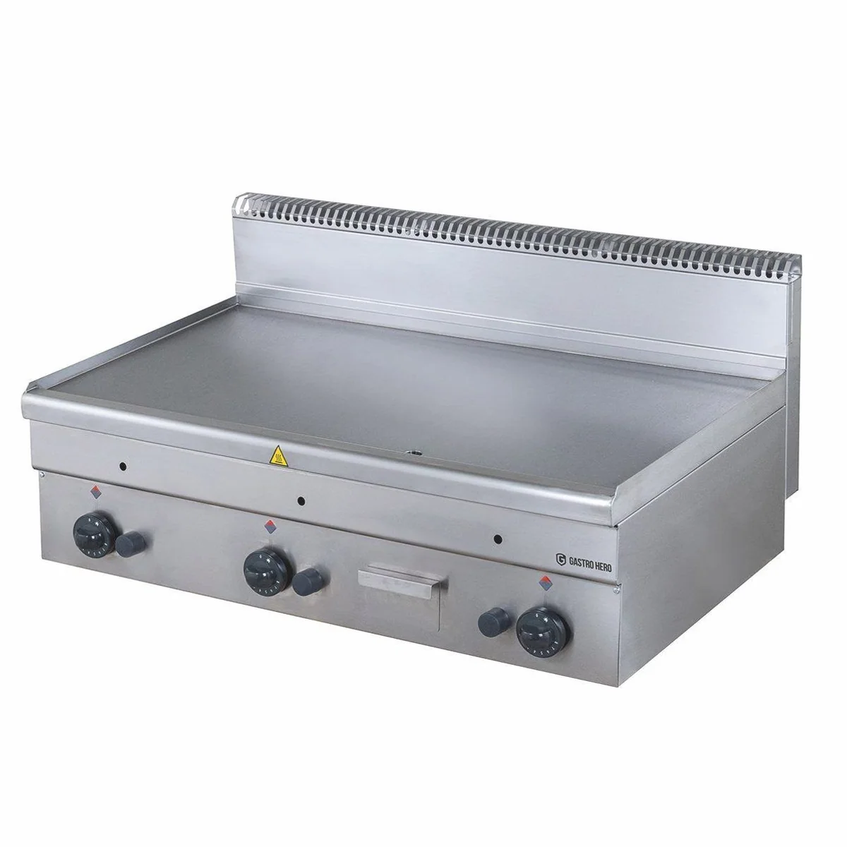 GastroHero Gasgrillplatte 100 cm, 15,3 kW, höhenverstellbare Füße, Fettschublade 3