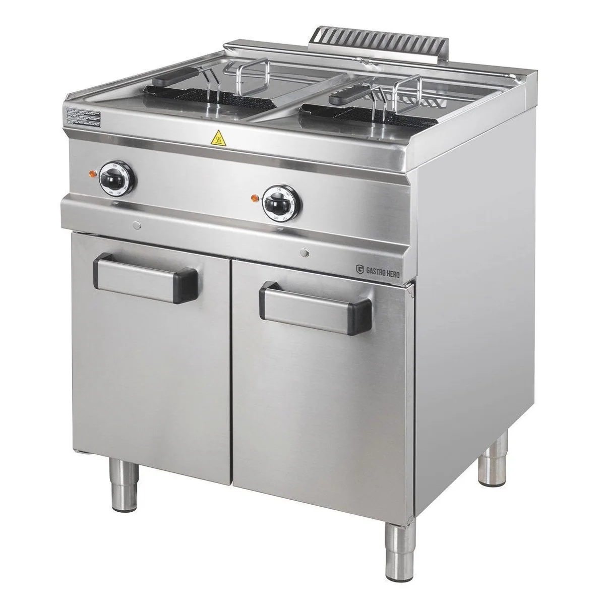 GastroHero Elektro Doppel Fritteuse, 2x13 Liter, Sicherheitsthermostat, Ölablasssystem 2