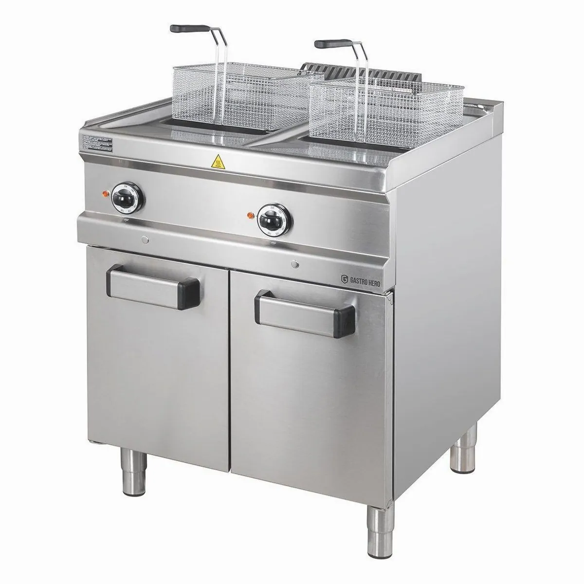 GastroHero Elektro Doppel Fritteuse, 2x13 Liter, Sicherheitsthermostat, Ölablasssystem 3