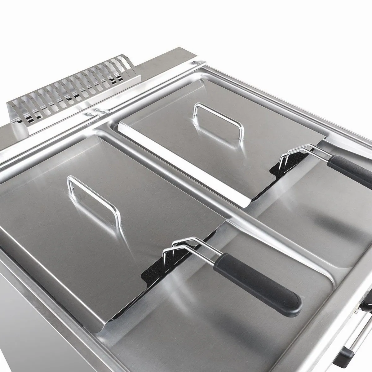 GastroHero Elektro Doppel Fritteuse, 2x13 Liter, Sicherheitsthermostat, Ölablasssystem 5
