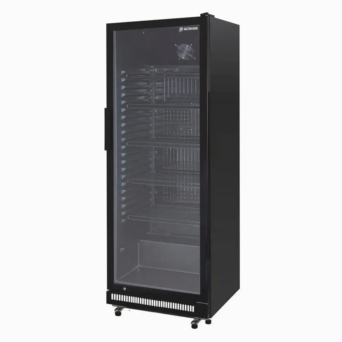 GastroHero Getränkekühlschrank GKS, 360 Liter Kühlvolumen, Umluftkühlung, abschließbare Glastür 3