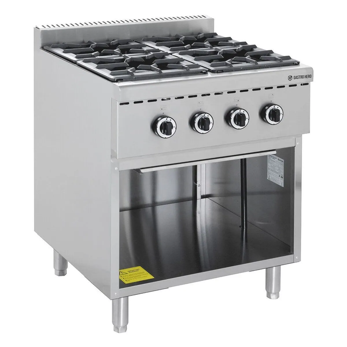 GastroHero Gasherd ECO, 4 Brenner, 28,8 kW, Edelstahl