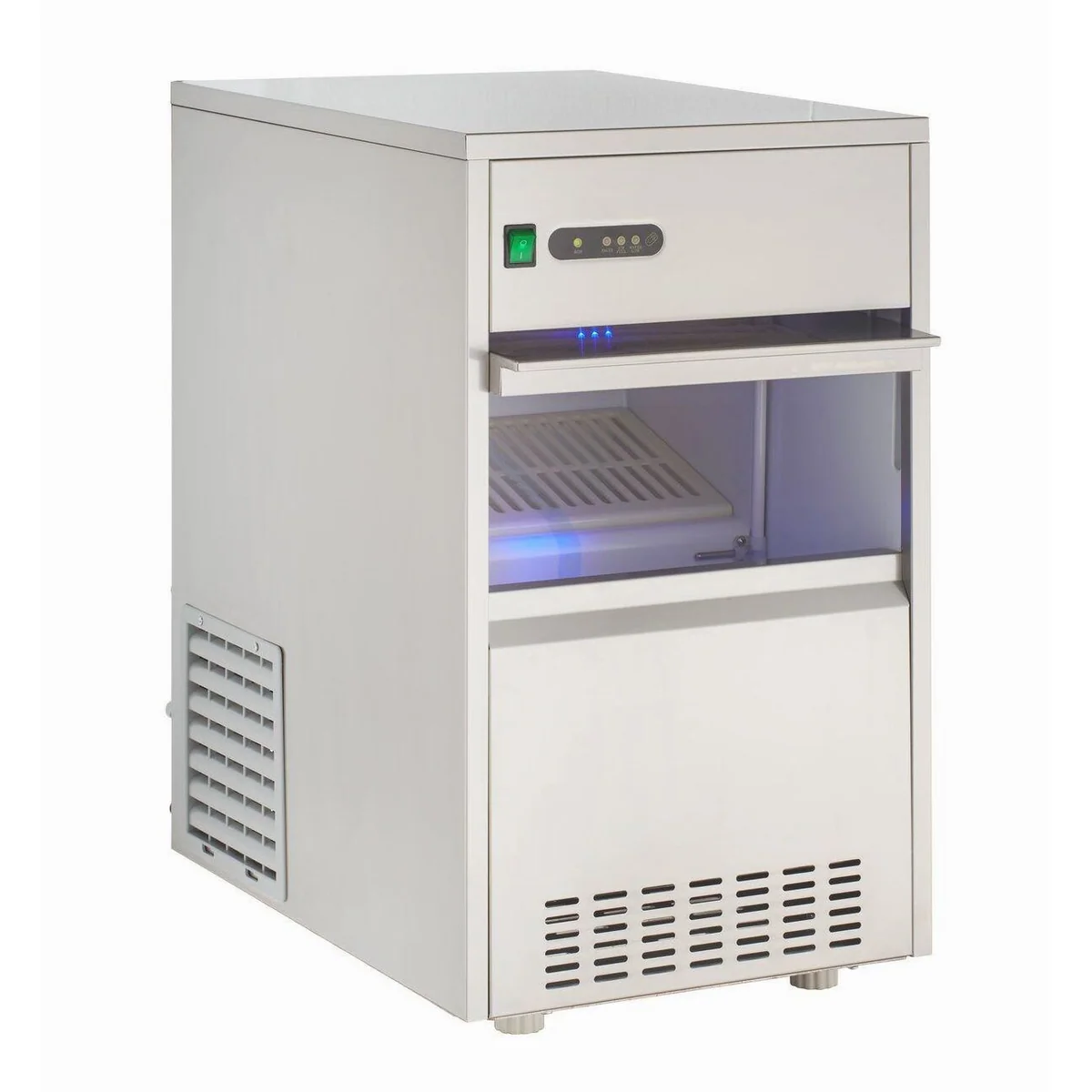 GastroHero Eiswürfelbereiter, 50 kg/24h, Hohlkegel-Eiswürfel, Edelstahl 3
