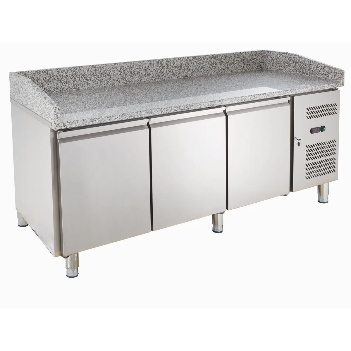 GastroHero Pizzakühltisch ECO, 580 Liter Volumen, digitale Temperaturanzeige, automatische Abtauung