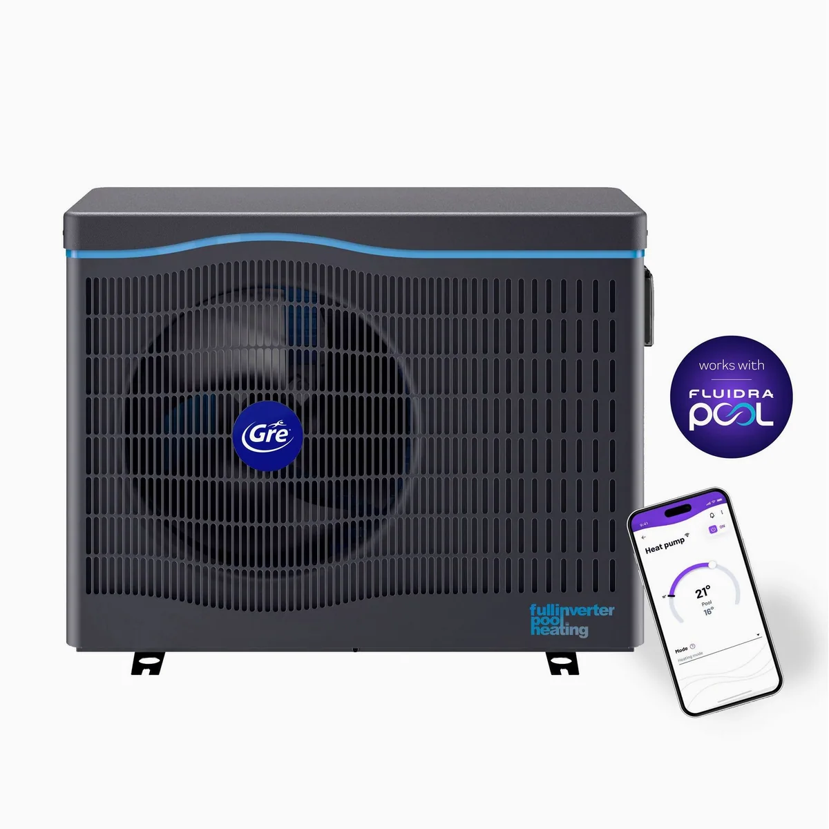 Gre HPGIC30 Pool-Wärmepumpe, Full Inverter, für Pools bis 30 m³