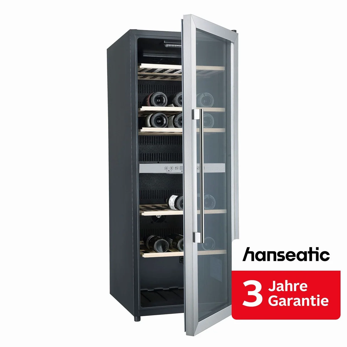 Hanseatic Weinkühlschrank HWC77FCIA, für 77 Flaschen, energieeffizient, elegante Optik