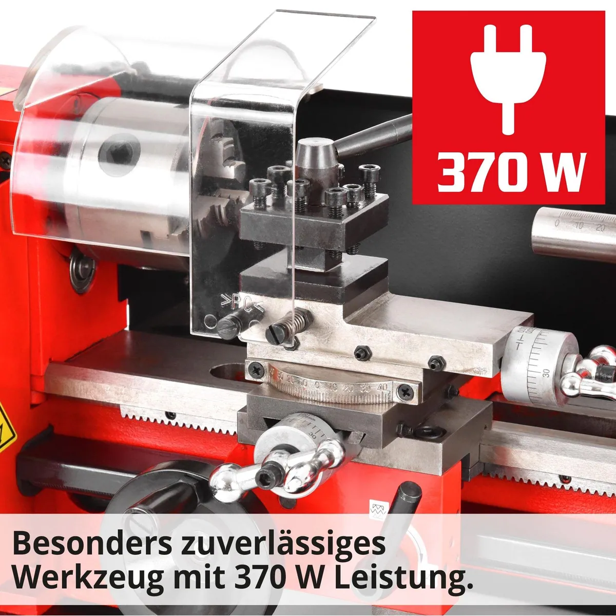 Hecht 8410 Mini-Drehbank, präzise Verarbeitung, kompakte Bauweise, leistungsstarker Motor 3