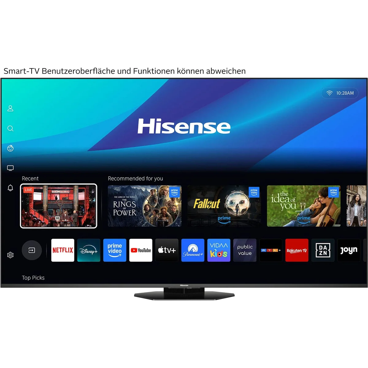 Hisense U8Q Mini LED Fernseher, 4K UHD, 165Hz Bildwiederholrate, Dolby Atmos Sound 3