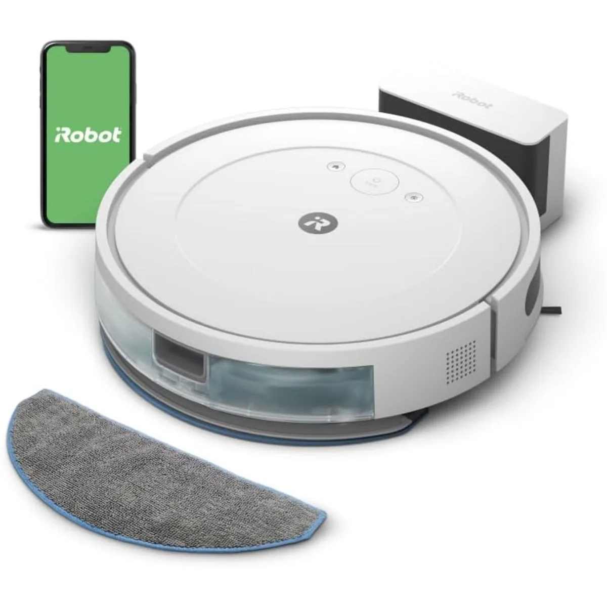 iRobot Roomba Combo Essential, Nass-Trocken-Reinigung, App-Steuerung, 4-Stufen-System
