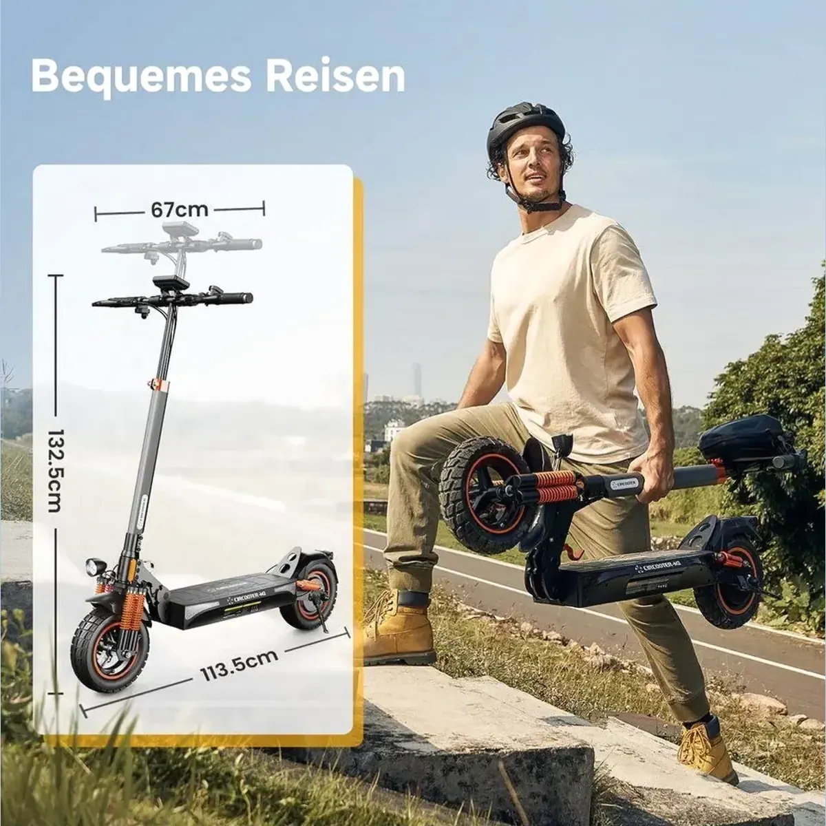 iSinwheel E-Scooter, 60-70 km Reichweite, 20 km/h, Offroad-fähig 3