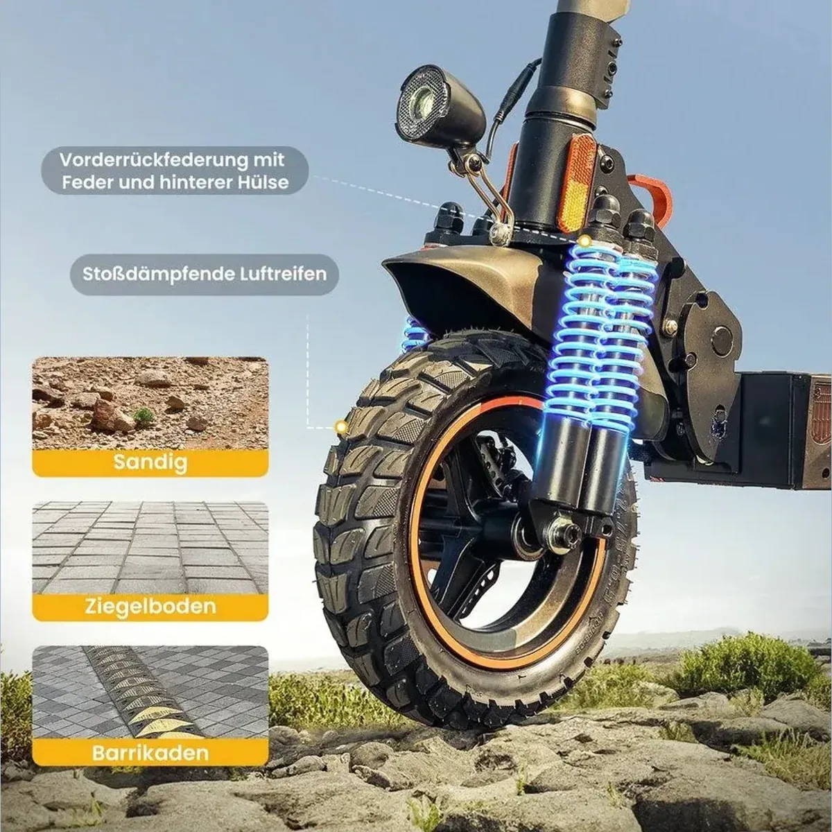 iSinwheel E-Scooter, 60-70 km Reichweite, 20 km/h, Offroad-fähig 5
