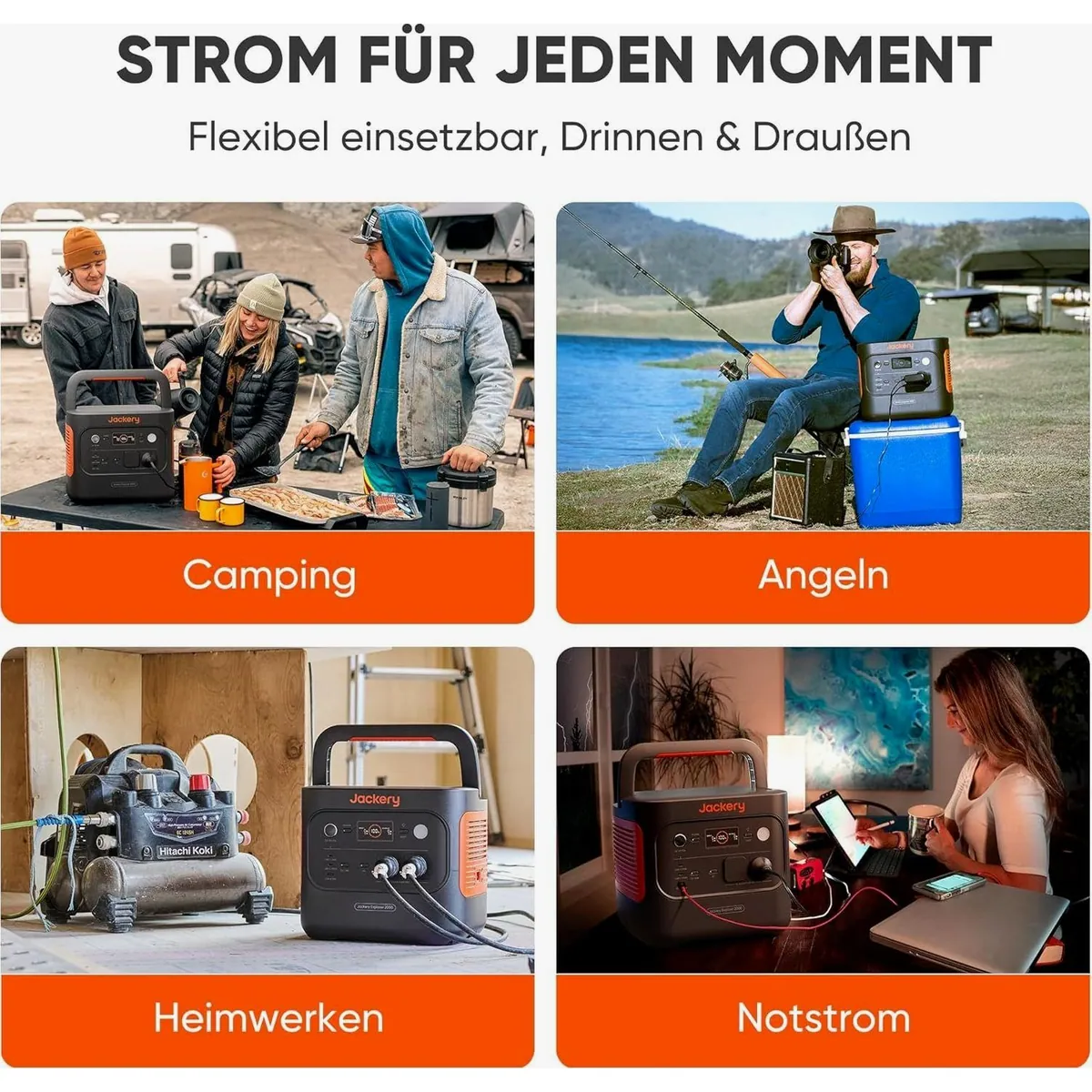 Jackery Explorer 2000 v2 Powerstation, 2042Wh Kapazität, 2200W Leistung, tragbar & effizient 3