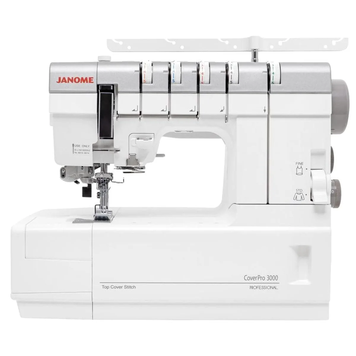 Janome CoverPro 3000P, 3-fach Coverstich, LED-Beleuchtung, großer Stoffdurchlass