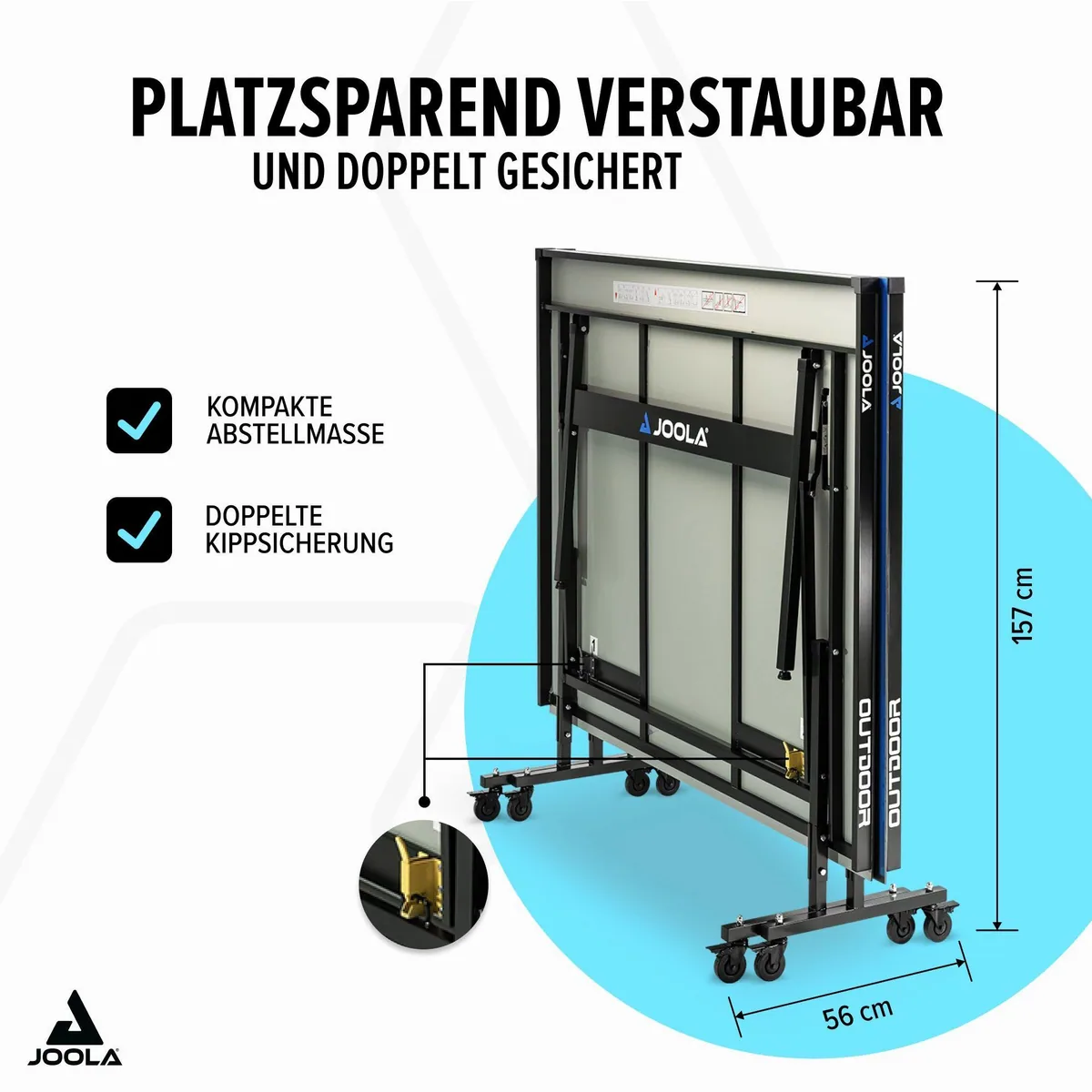 Joola Outdoor J200A Tischtennisplatte, transportabel, wetterfest, höhenverstellbar 3