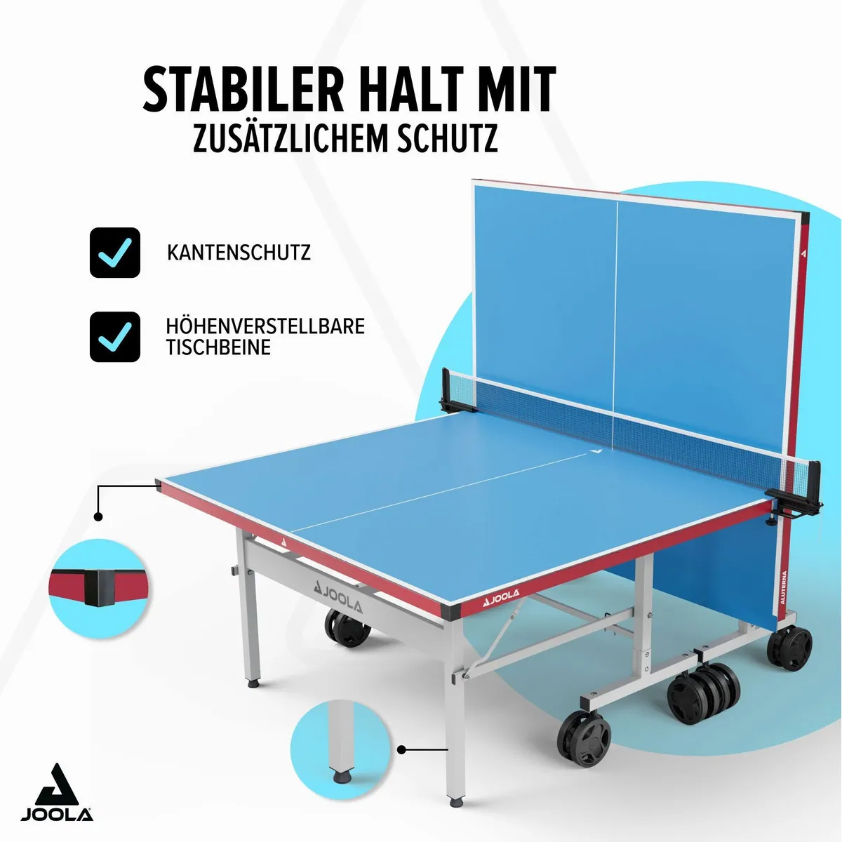 Joola Aluterna Tischtennisplatte, wetterfest, einfach zu transportieren, stabile Bauweise 2