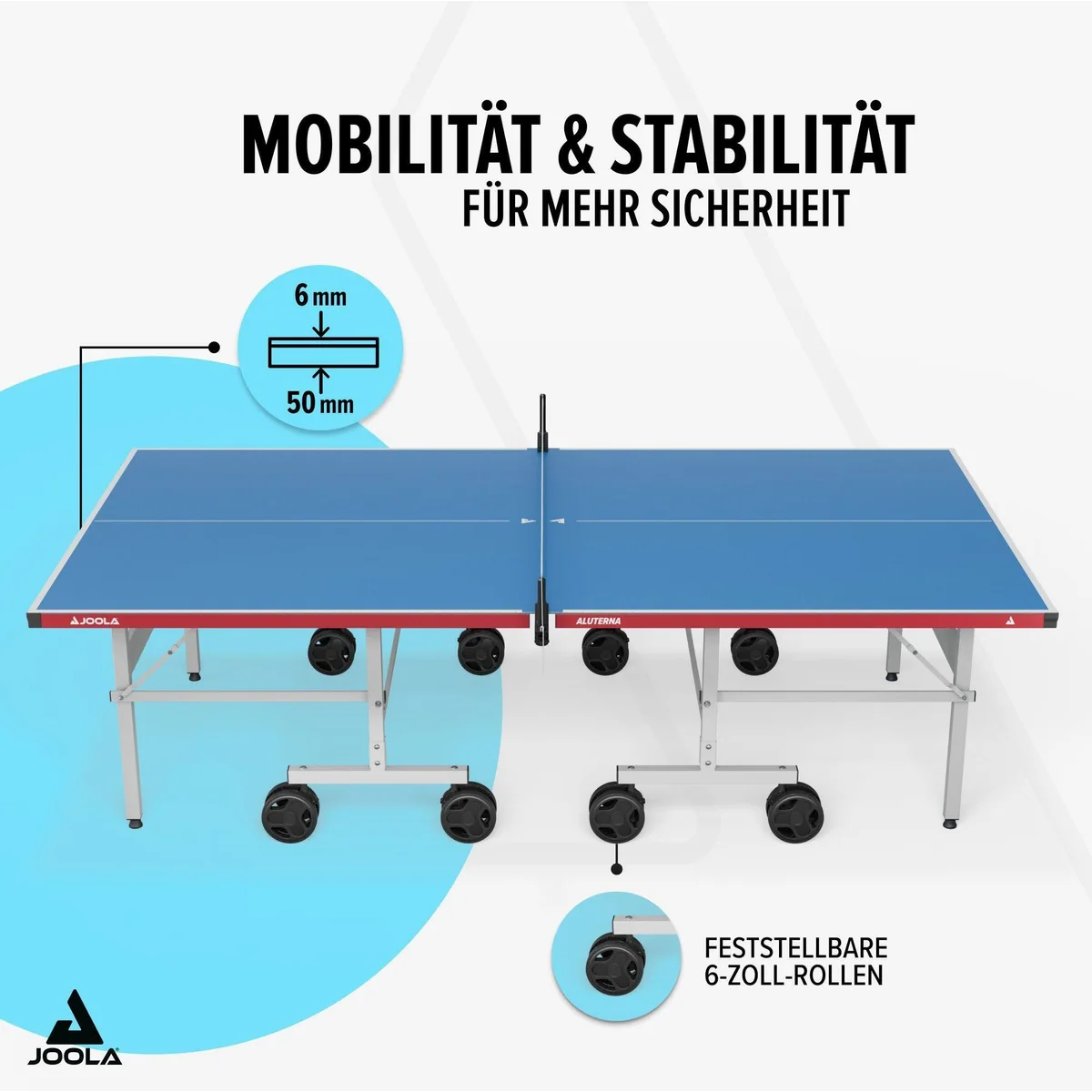 Joola Aluterna Tischtennisplatte, wetterfest, einfach zu transportieren, stabile Bauweise 5