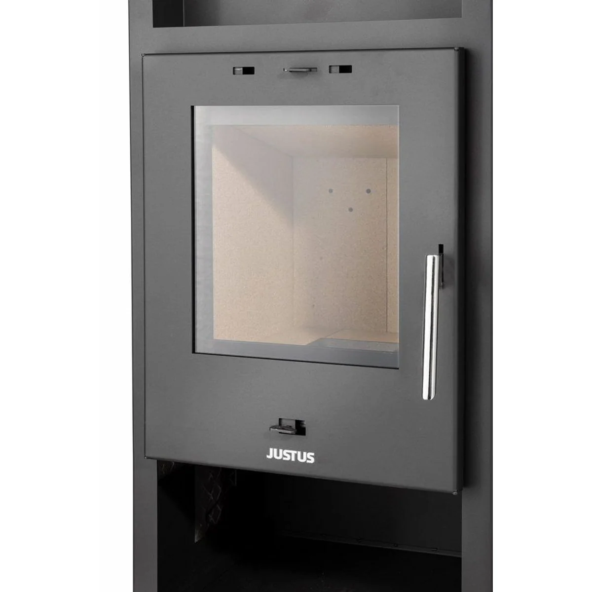 JUSTUS Kaminofen Texas, elegantes Design, 6 kW Leistung, Warmhaltefach 4