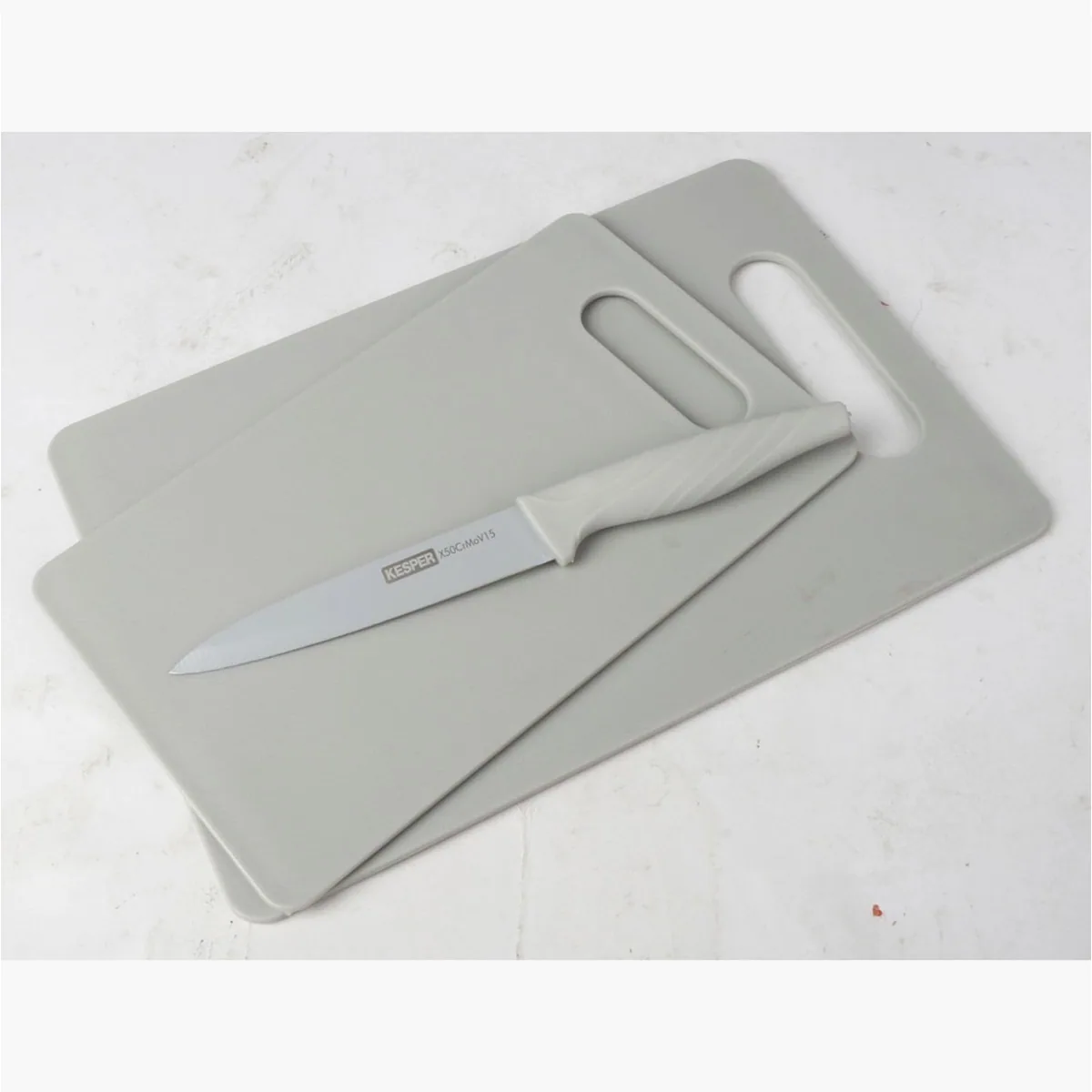 Kesper Schneidebrett Set, 3er Set mit Messer, vielseitig und platzsparend