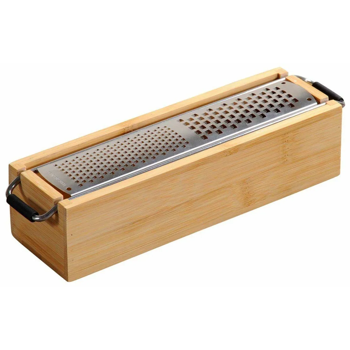 Kesper Küchenorganizer-Set Reibe mit Behälter, 2 Reibeflächen, aus Bambus und Edelstahl