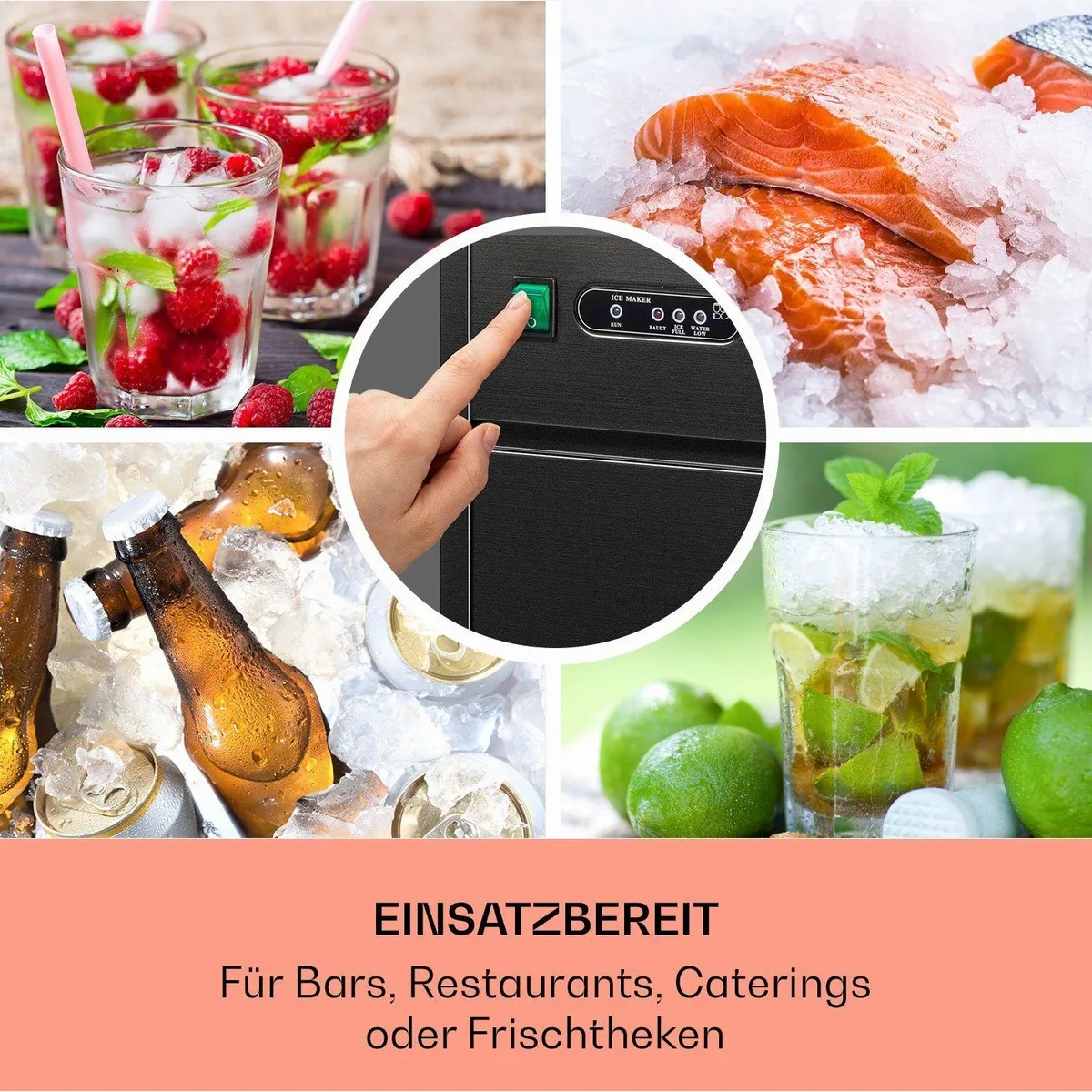 Klarstein Powericer XL Eiswürfelmaschine, 20 kg/24h, 3,5 kg Vorrat, 1,8 L Wasserbehälter 3