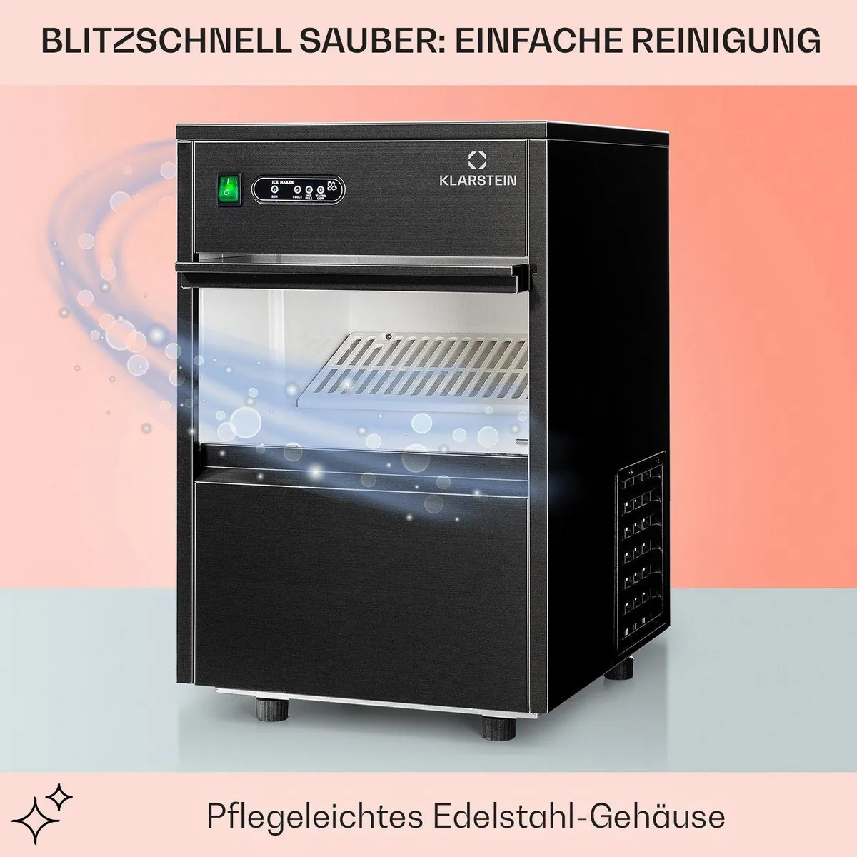 Klarstein Powericer XL Eiswürfelmaschine, 20 kg/24h, 3,5 kg Vorrat, 1,8 L Wasserbehälter 5