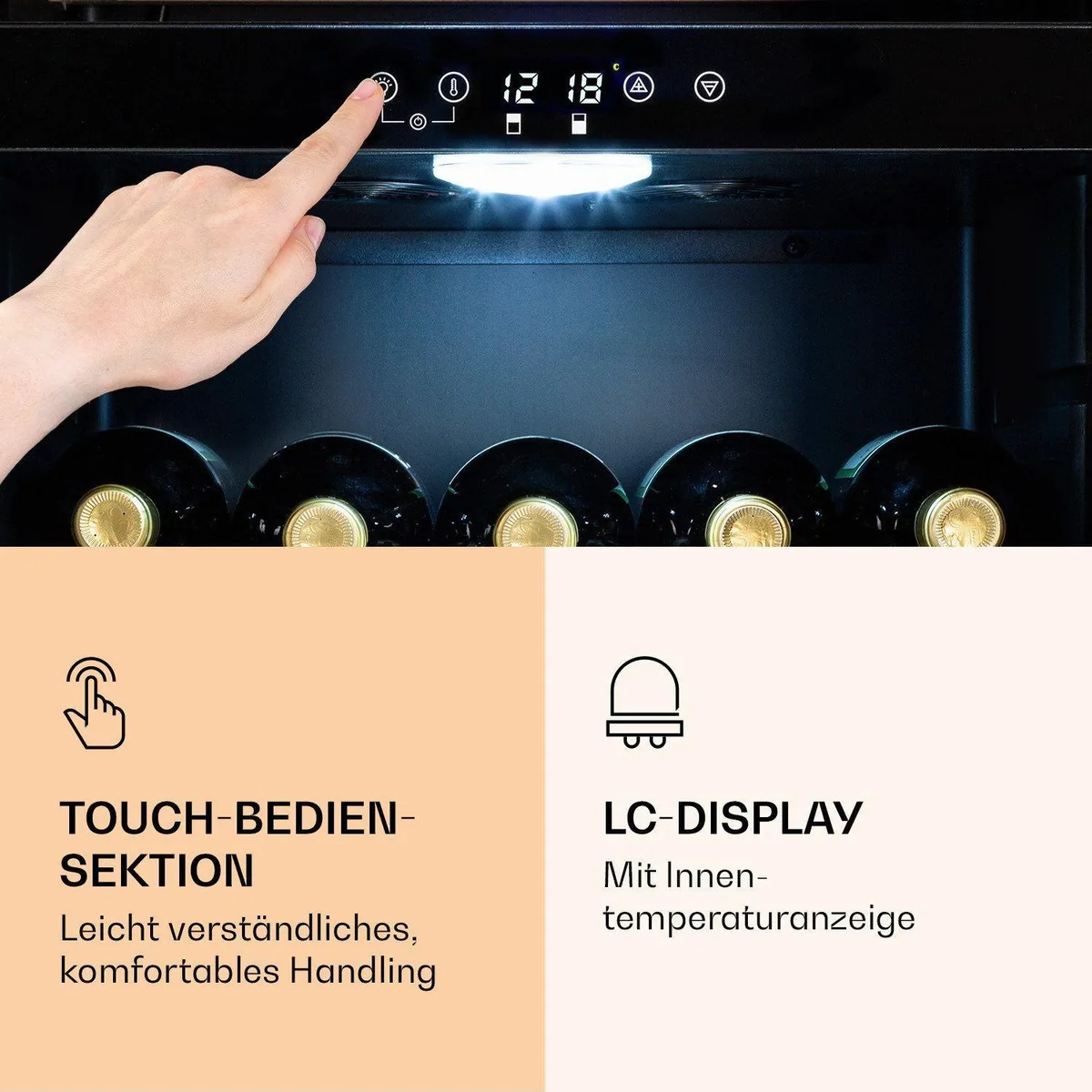 Klarstein Barossa 54 Duo Weinkühlschrank, 2 Zonen, 54 Flaschen — flüsterleise, UV-Schutzglas, Anti-Vibrationslagerung 5