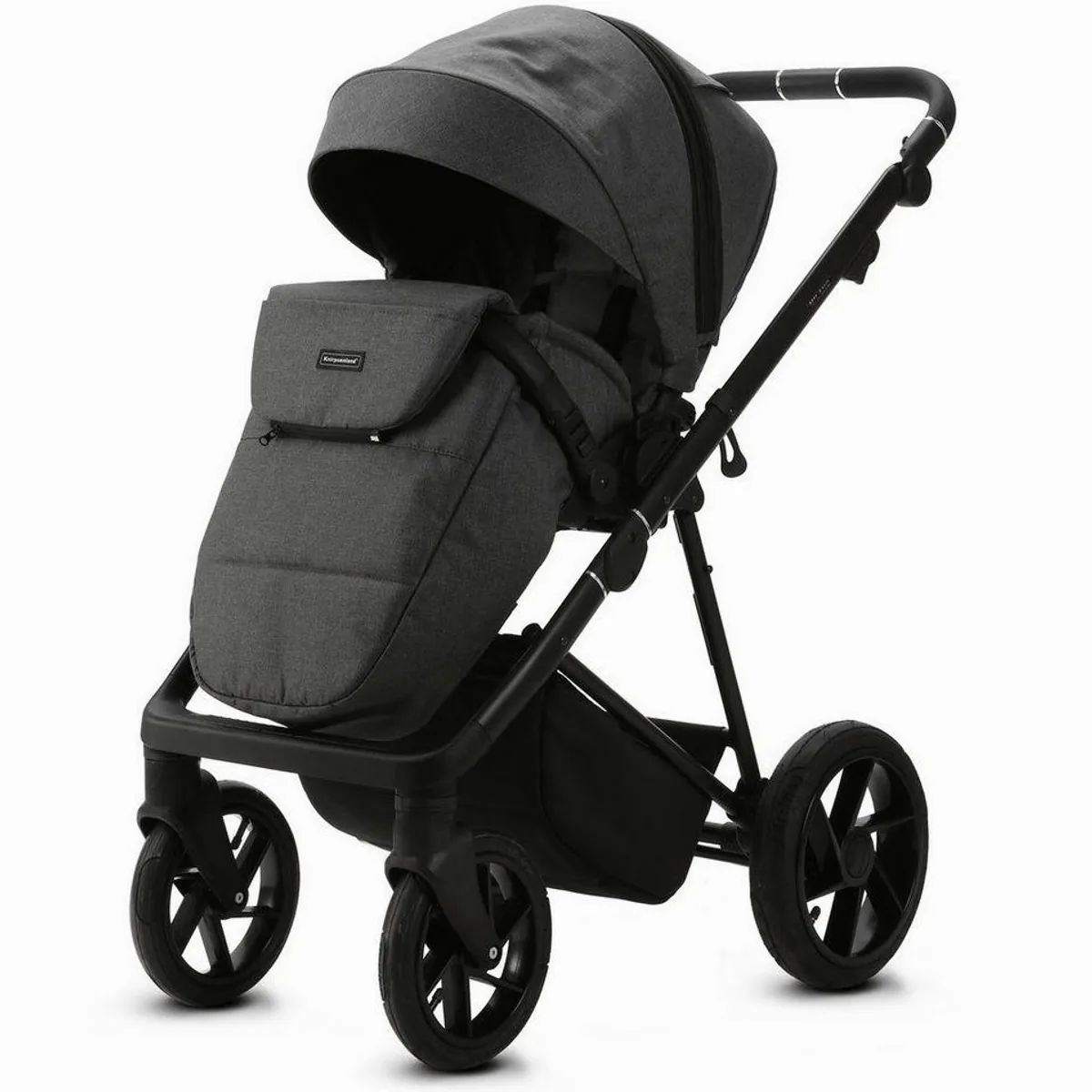 Knirpsenland Milano Kombi-Kinderwagen, 2-in-1, One-Klick-System, gefederte Luftkammer-Räder 4