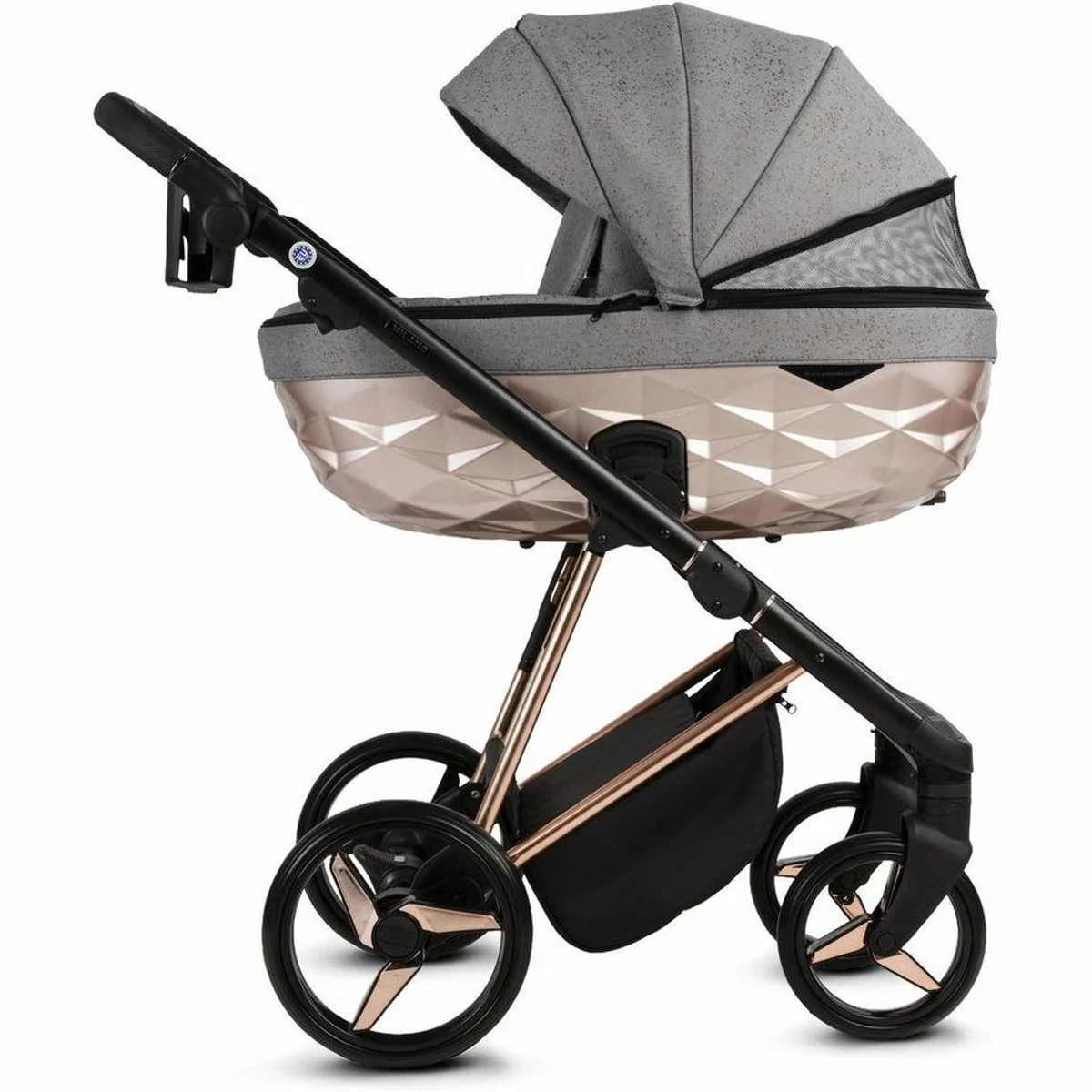Knirpsenland Milano Kombi-Kinderwagen, 2in1 mit Wickeltasche, hohe Sicherheit durch One-Klick-System 2