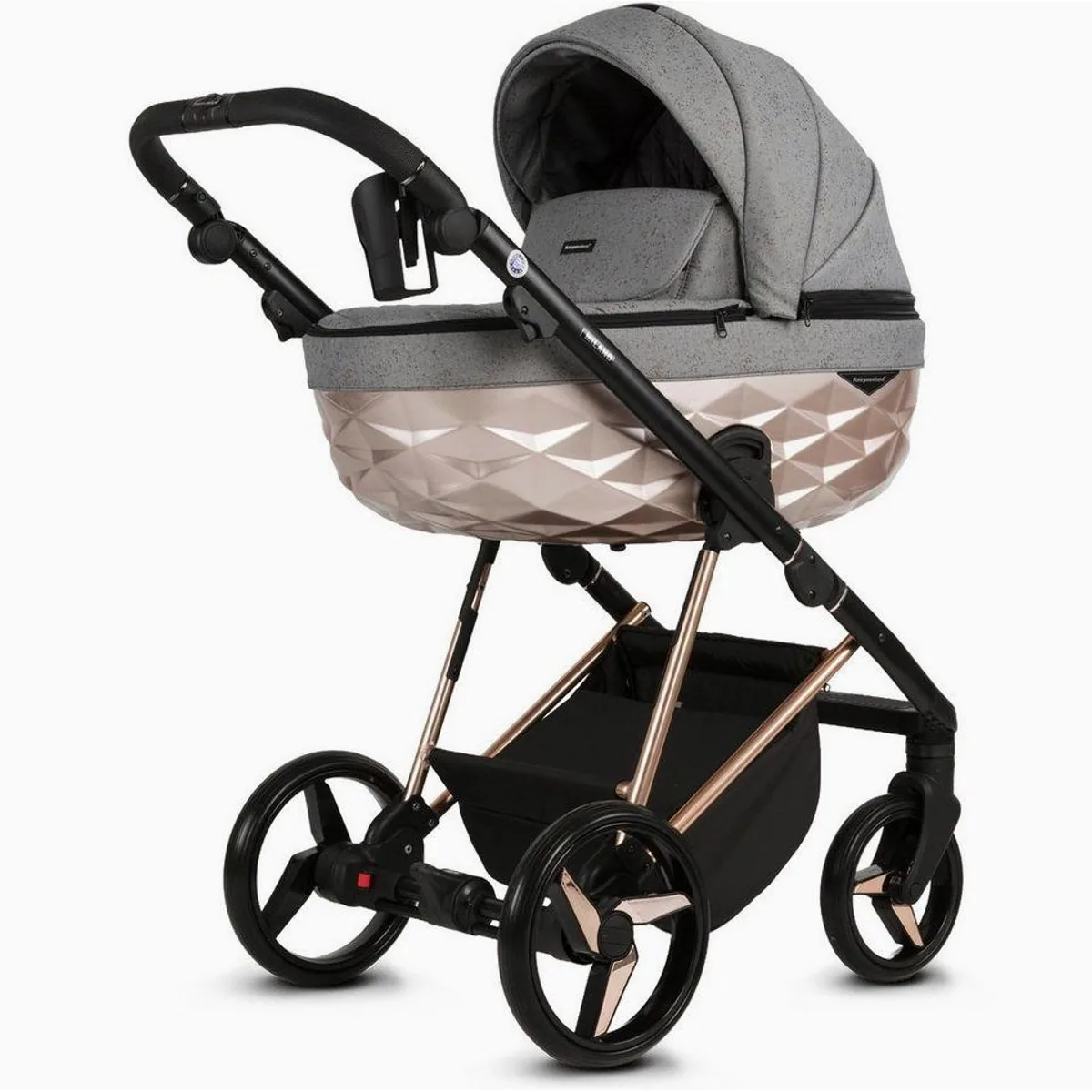 Knirpsenland Milano Kombi-Kinderwagen, 2in1 mit Wickeltasche, hohe Sicherheit durch One-Klick-System 3