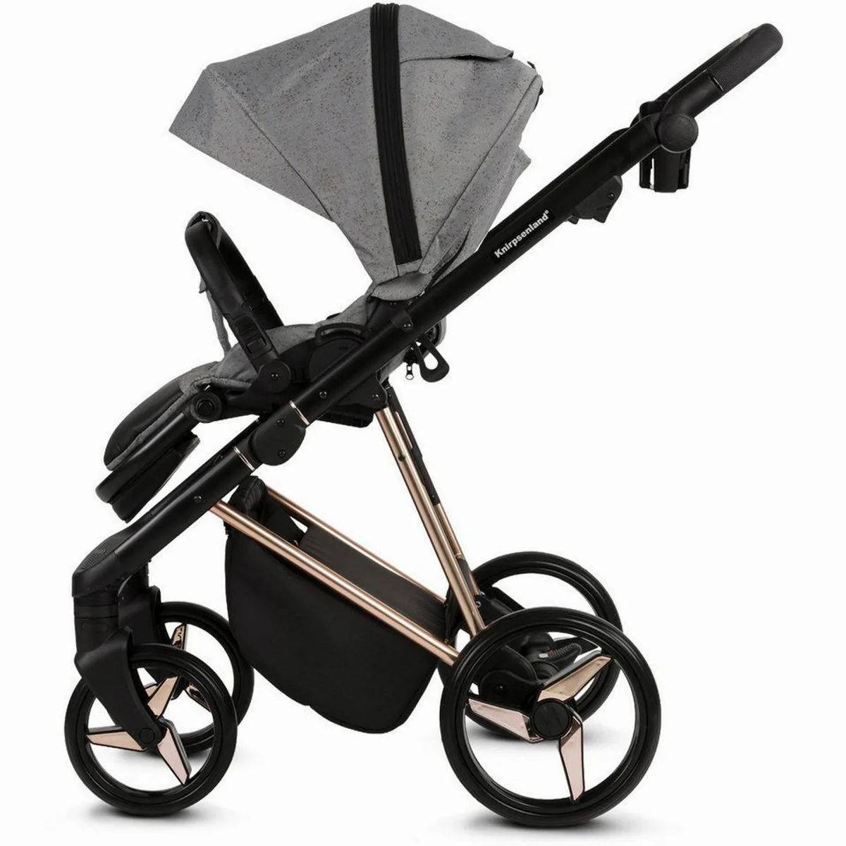 Knirpsenland Milano Kombi-Kinderwagen, 2in1 mit Wickeltasche, hohe Sicherheit durch One-Klick-System 4