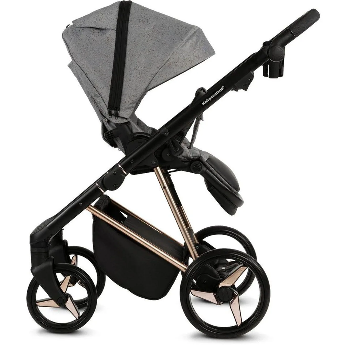 Knirpsenland Milano Kombi-Kinderwagen, 2in1 mit Wickeltasche, hohe Sicherheit durch One-Klick-System 5