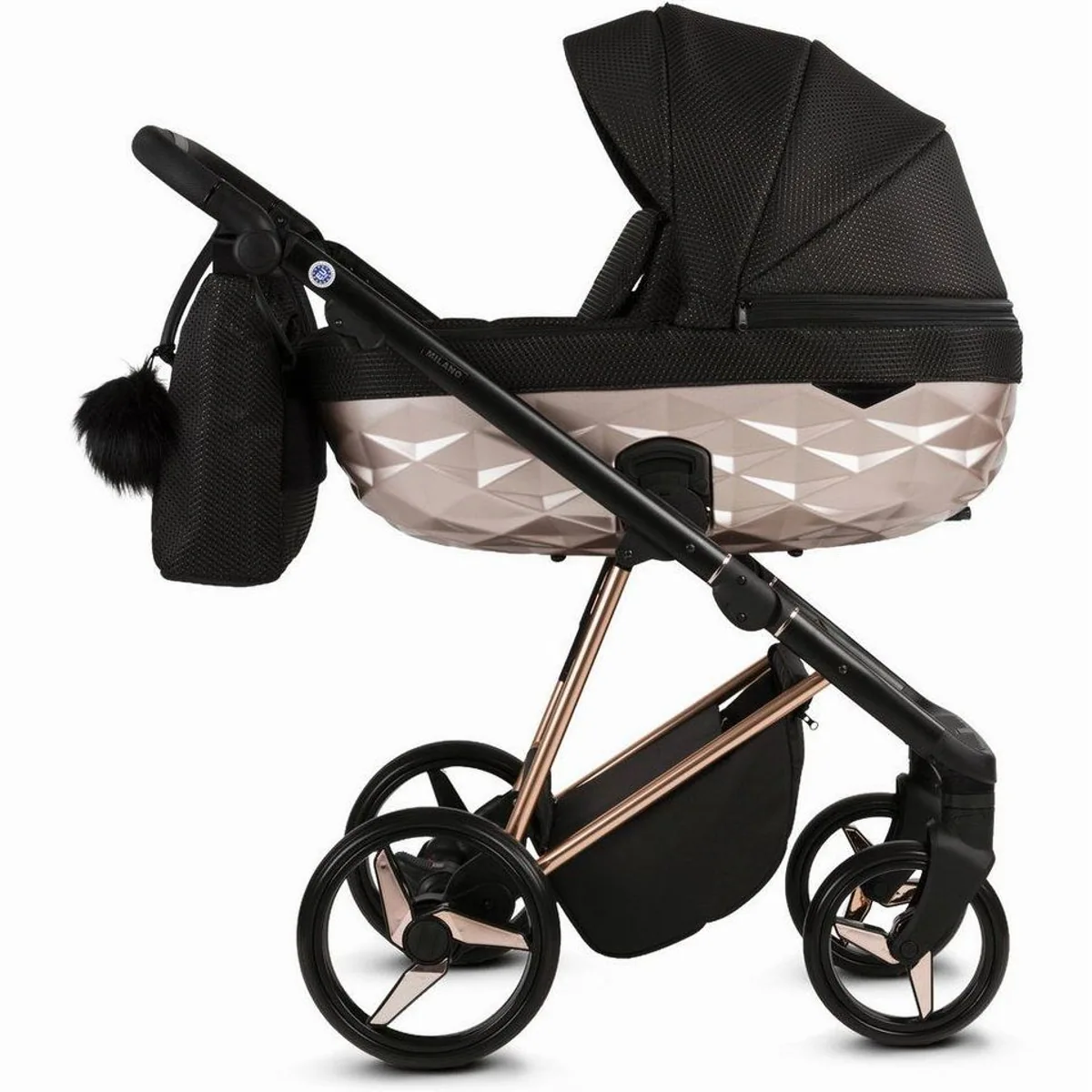Knirpsenland Milano Kombi-Kinderwagen, 2in1 mit Wickeltasche, hohe Sicherheit und Komfort