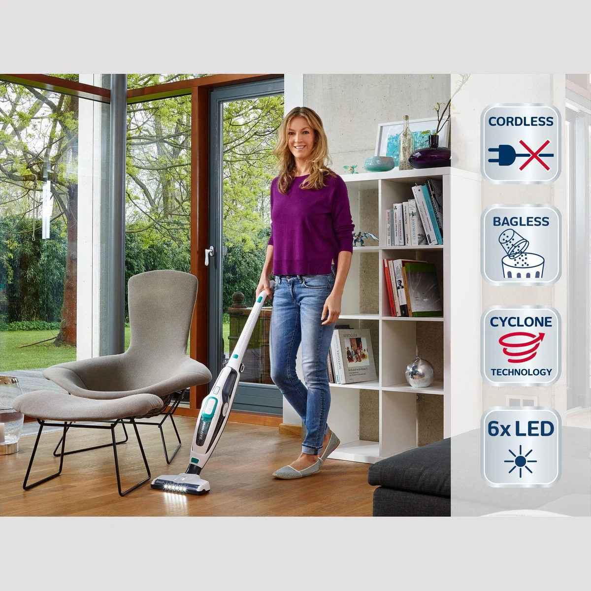 Leifheit Regulus PowerVac 2in1, kabelloser Akku-Staubsauger, 40 Min. Laufzeit, beutellos 3