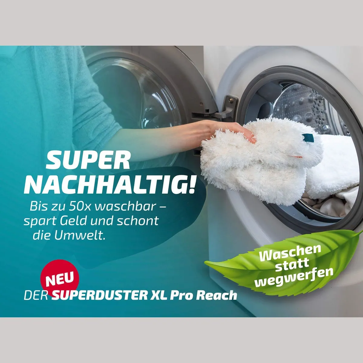 Leifheit SUPERDUSTER XL Pro Reach, 360°-Mikrofaser, Click-System, ergonomischer Griff 2