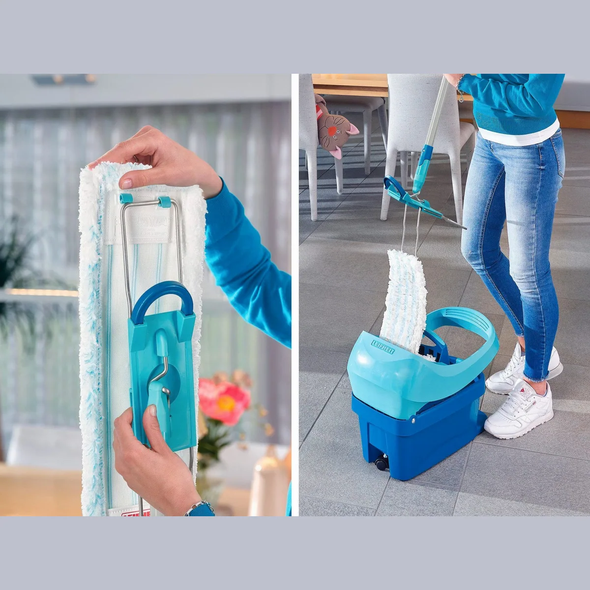 Leifheit Profi XL micro duo Wischmopp, 42 cm Wischbreite, waschbar bei 60°C, ergonomisch 5