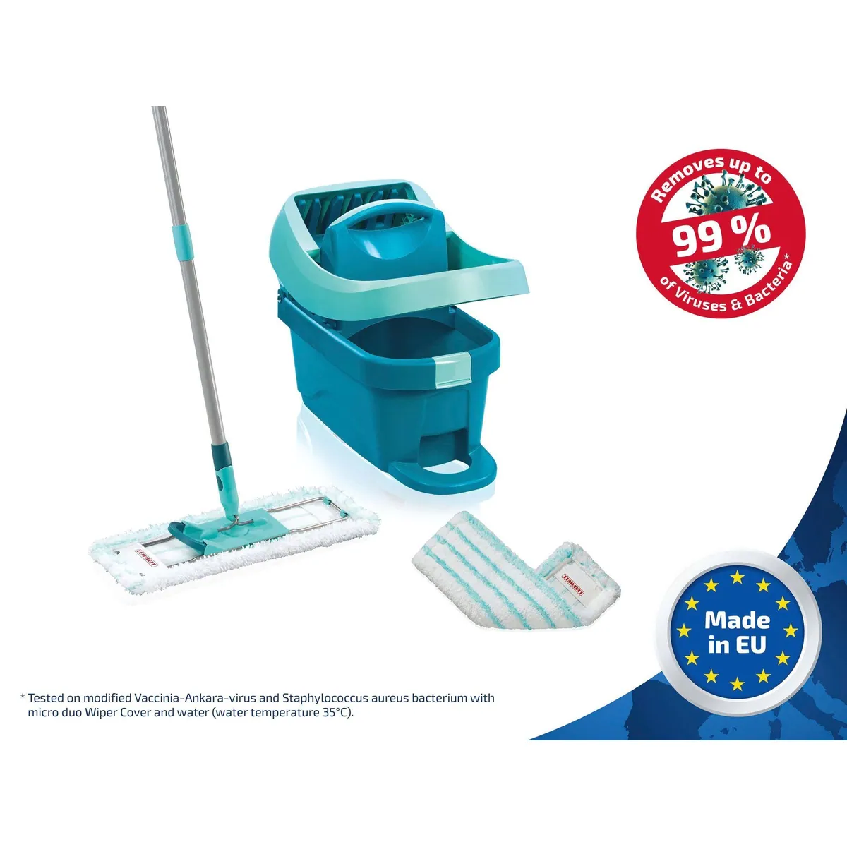 Leifheit Wischmopp Set Profi XL Mobile, 42 cm Wischbreite, 360° Drehgelenk, 2x waschbare Bezüge 2