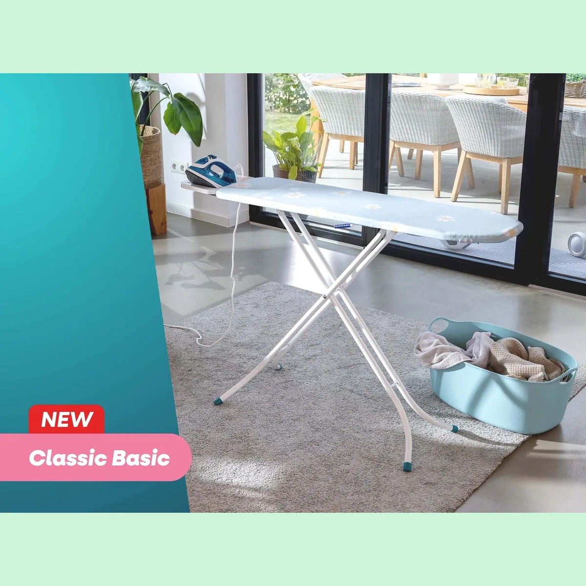 Leifheit Bügelbrett Classic S Basic, höhenverstellbar, kompakte Bügelfläche 110x30 cm 2