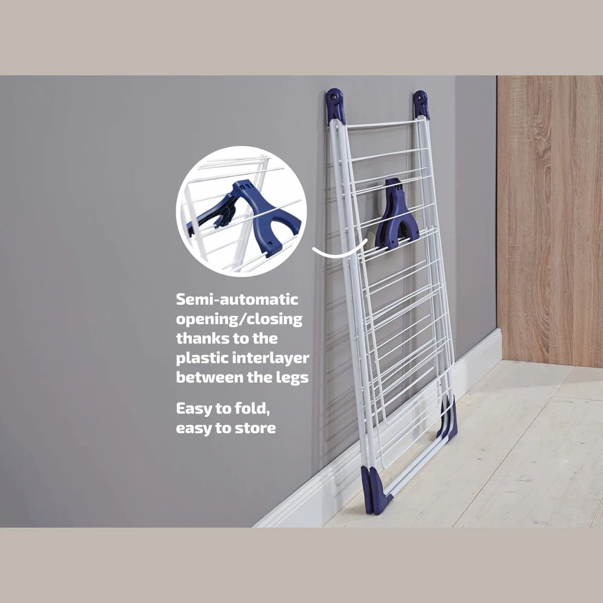 Leifheit Standtrockner Classic 250 Flex, 25m Trockenlänge, höhenverstellbare Flügel, robustes Design 4